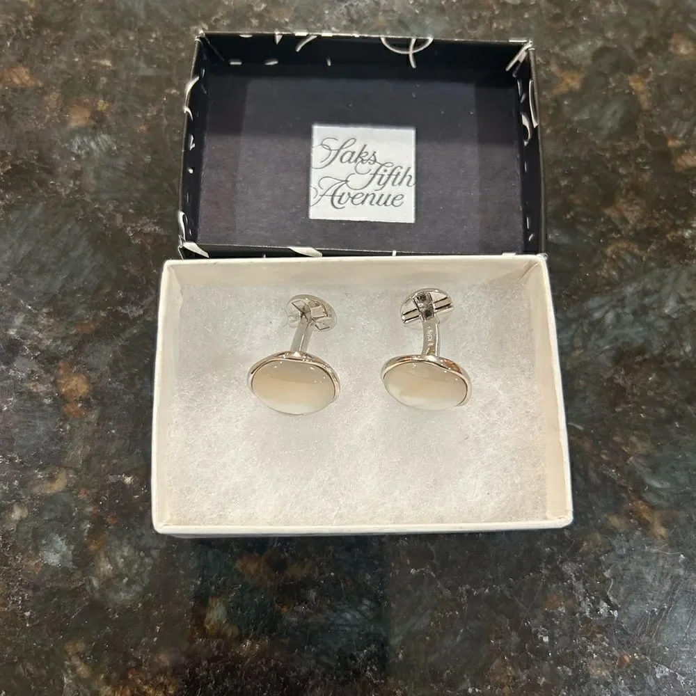 Men’s Ox and Bull , mother of pearl stainless cufflinks